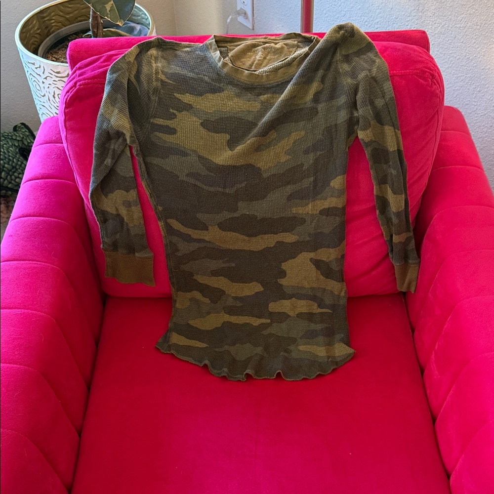 J.Crew Vintage Waffle Knit Shirt in Camouflage